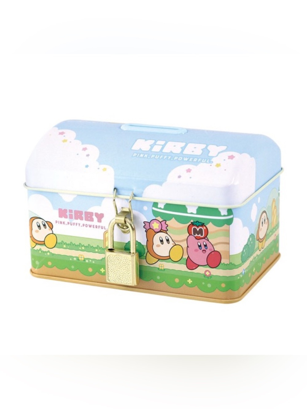 BNIB Japan Kirby and Waddle Dee Tin Coin Money Bank with Lock